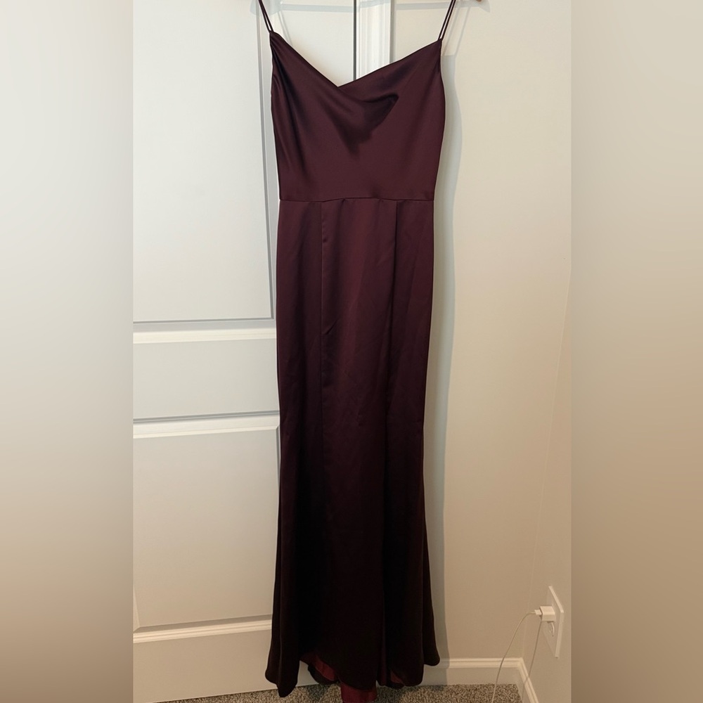 Amsale Straps/Strapless Plum Color Dress Formal